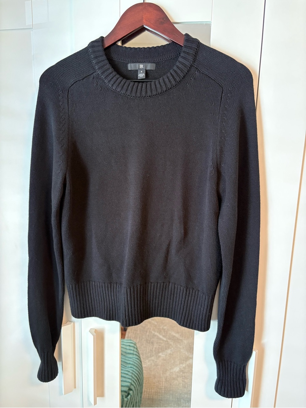 Banana Republic Black Larkspur Cotton Silk Crew Neck Sweater Small